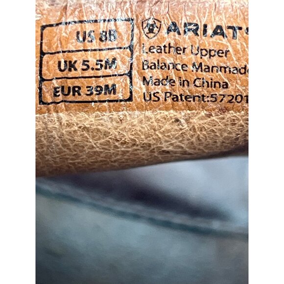 Ariat Womens Brown Leather Slingback Sandals With Laser Cut Design & Wooden Wedg - Picture 8 of 9